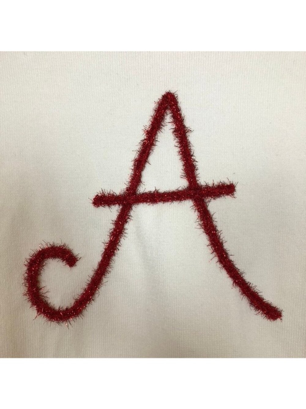 Queen Of Sparkles Alabama Sweater Size M Bama Roll Tide White Crimson - Picture 3 of 7